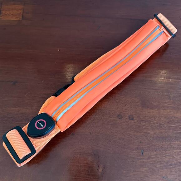 Illuminating Light Up Running Jogging Exercise Belt Bag Orange Black Unisex - Picture 1 of 9